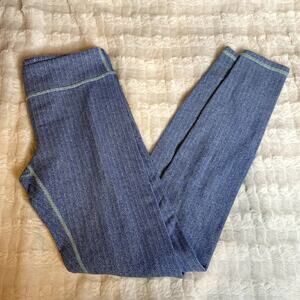 IVIVVA LULULEMON‎ Chevron Blue Stripe Leggings Full Length High Mid Rise 14